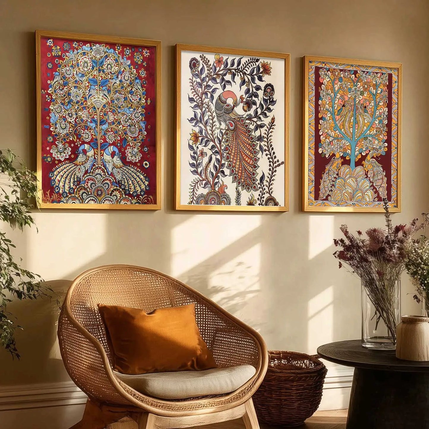 Madhubani  Wall Art Paintings for Living Room - Wall Poster With frames