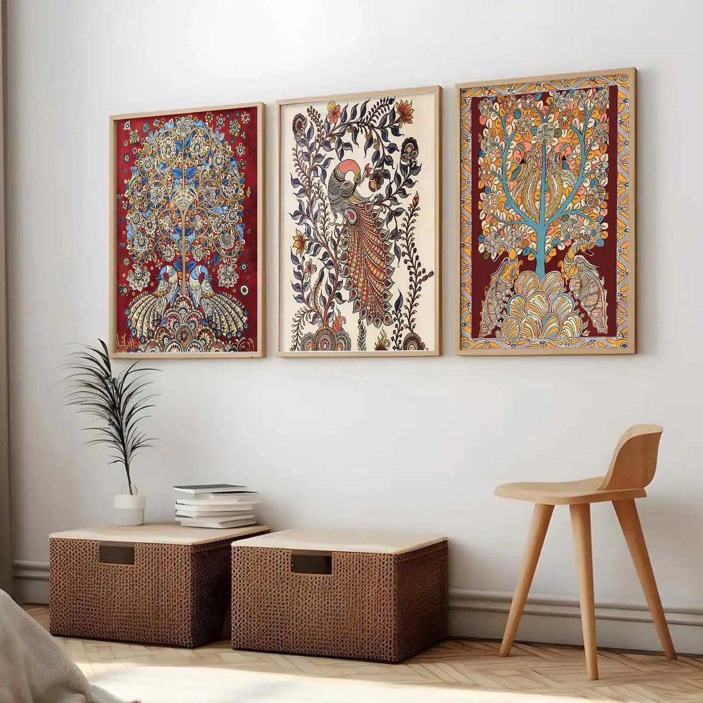 Madhubani  Wall Art Paintings for Living Room - Wall Poster With frames