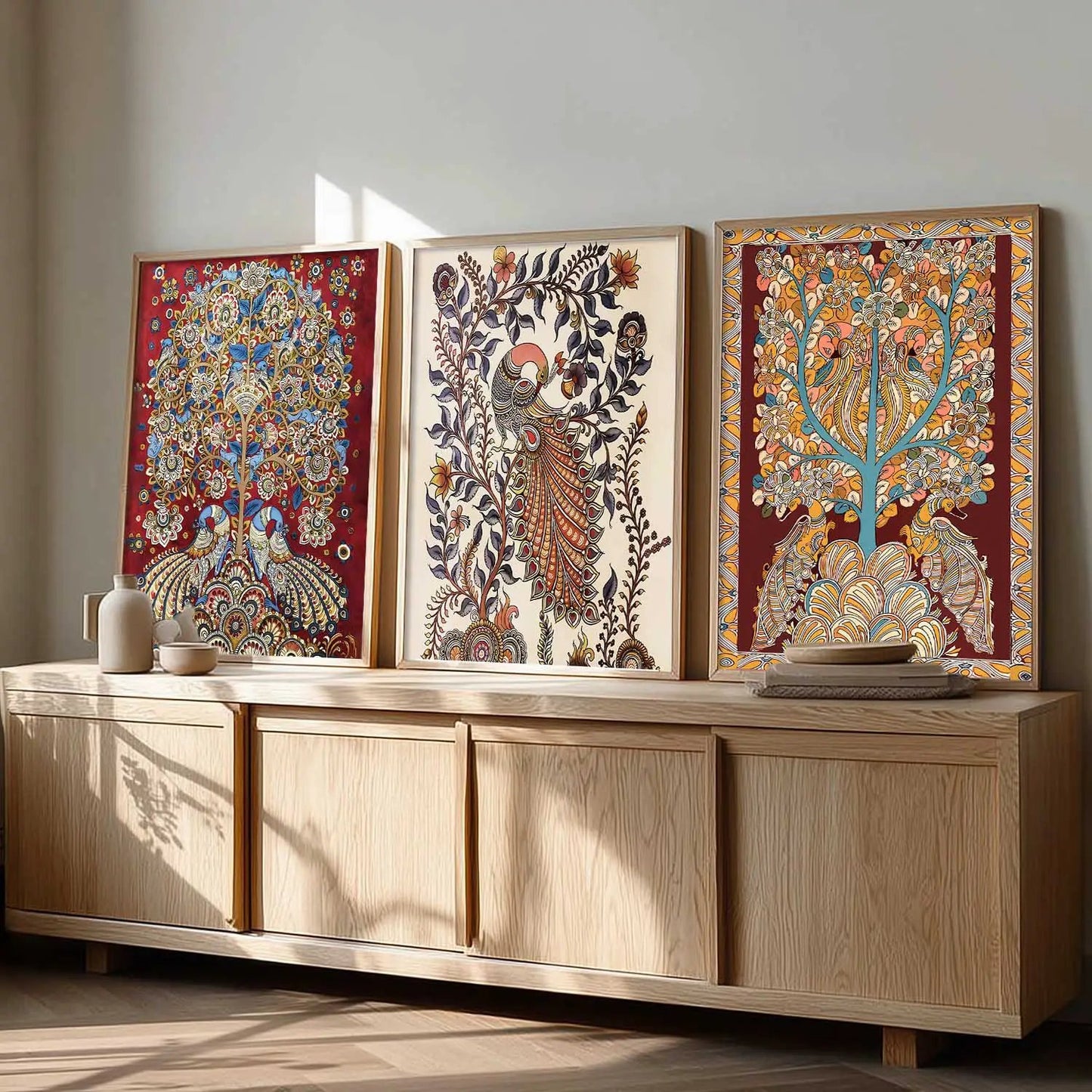 Madhubani  Wall Art Paintings for Living Room - Wall Poster With frames