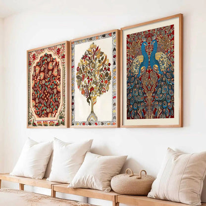 Madhubani  Wall  Art Paintings for Living Room - Wall Poster With frames