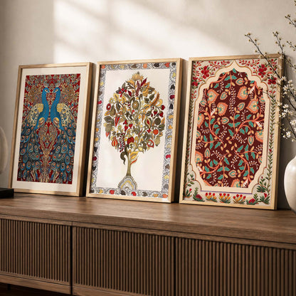 Madhubani  Wall  Art Paintings for Living Room - Wall Poster With frames