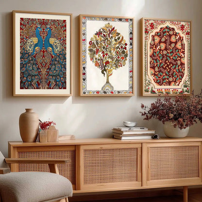 Madhubani  Wall  Art Paintings for Living Room - Wall Poster With frames
