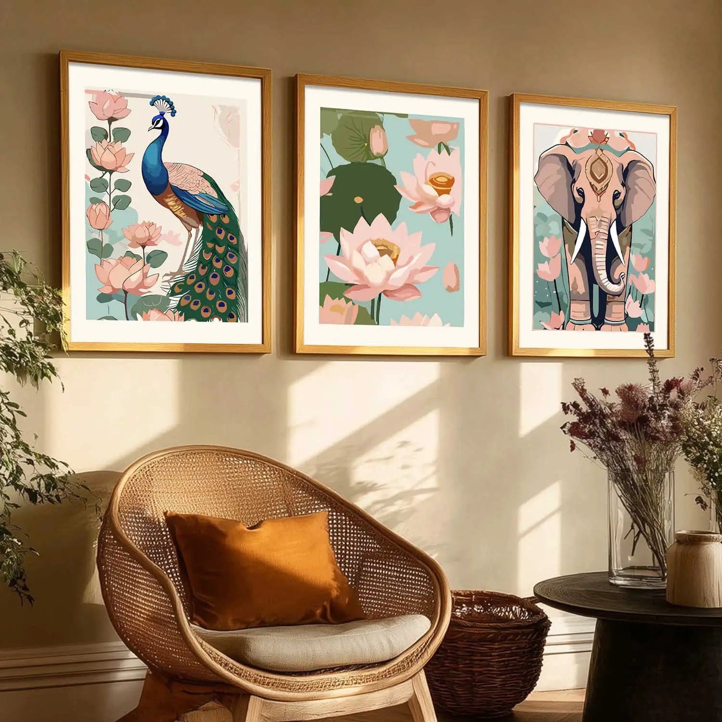 Madhubani   Wall  Art Paintings for Living Room - Wall Poster With frames