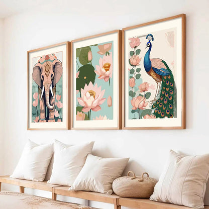 Madhubani   Wall  Art Paintings for Living Room - Wall Poster With frames