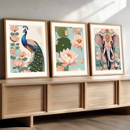 Madhubani   Wall  Art Paintings for Living Room - Wall Poster With frames
