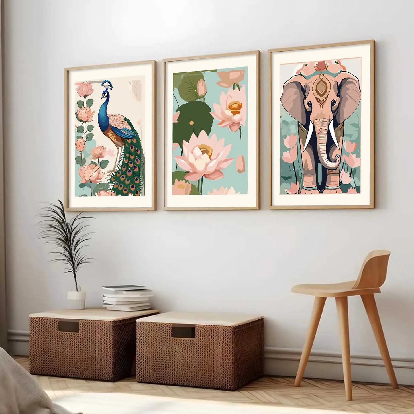 Madhubani   Wall  Art Paintings for Living Room - Wall Poster With frames