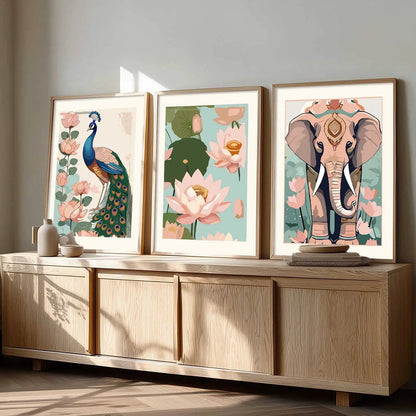 Madhubani   Wall  Art Paintings for Living Room - Wall Poster With frames