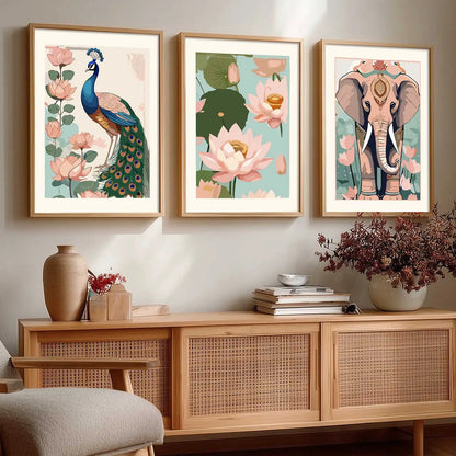 Madhubani   Wall  Art Paintings for Living Room - Wall Poster With frames