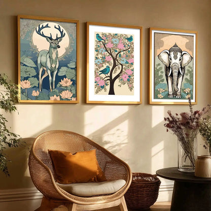 Traditional  Wall Art Paintings for Living Room - Wall Poster With frames