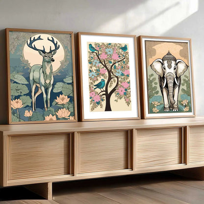 Traditional  Wall Art Paintings for Living Room - Wall Poster With frames