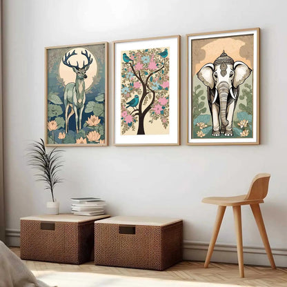 Traditional  Wall Art Paintings for Living Room - Wall Poster With frames