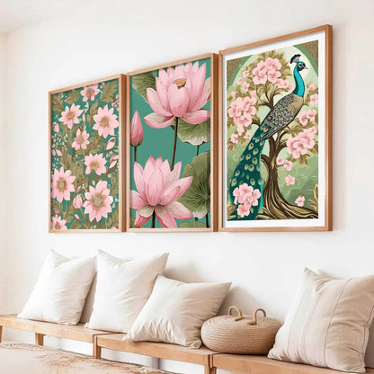 Floral  Wall Art Paintings for Living Room - Wall Poster With frames