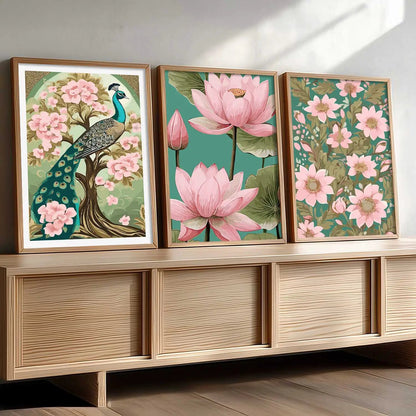 Floral  Wall Art Paintings for Living Room - Wall Poster With frames