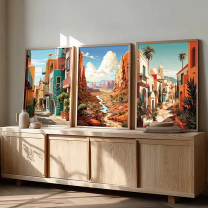 city  Wall Art Paintings for Living Room - Wall Poster With frames