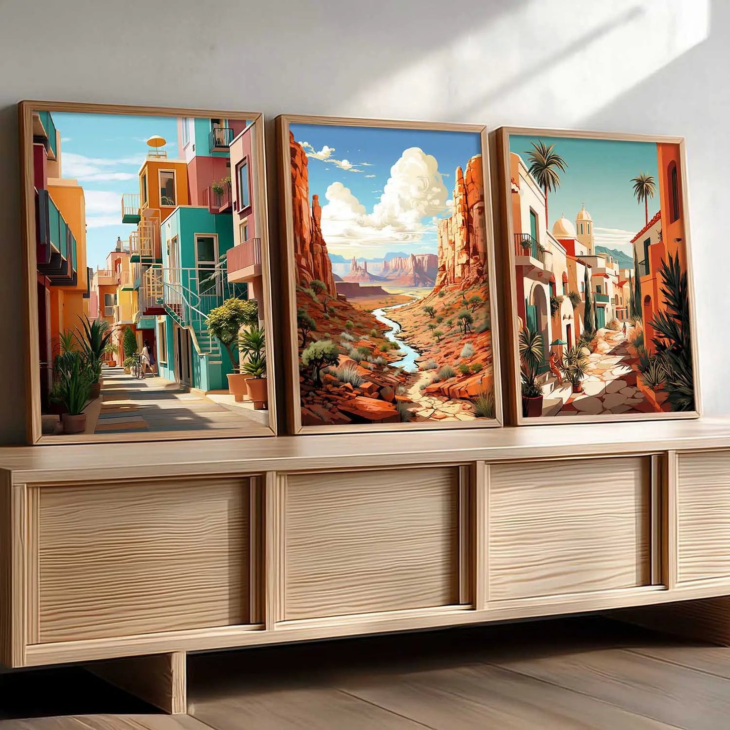city  Wall Art Paintings for Living Room - Wall Poster With frames