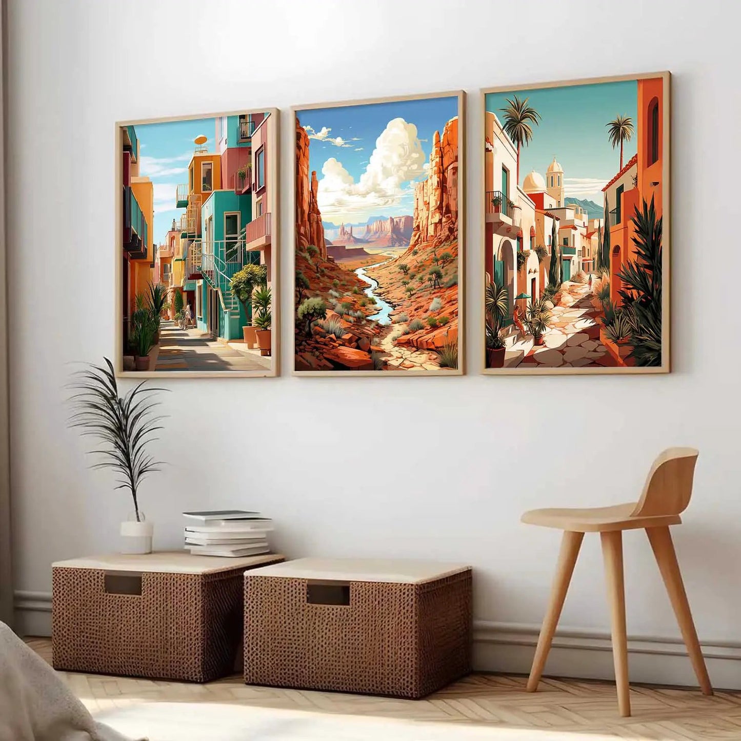 city  Wall Art Paintings for Living Room - Wall Poster With frames