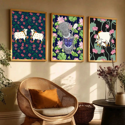 Madhubani   Wall Art  Paintings for Living Room - Wall Poster With frames