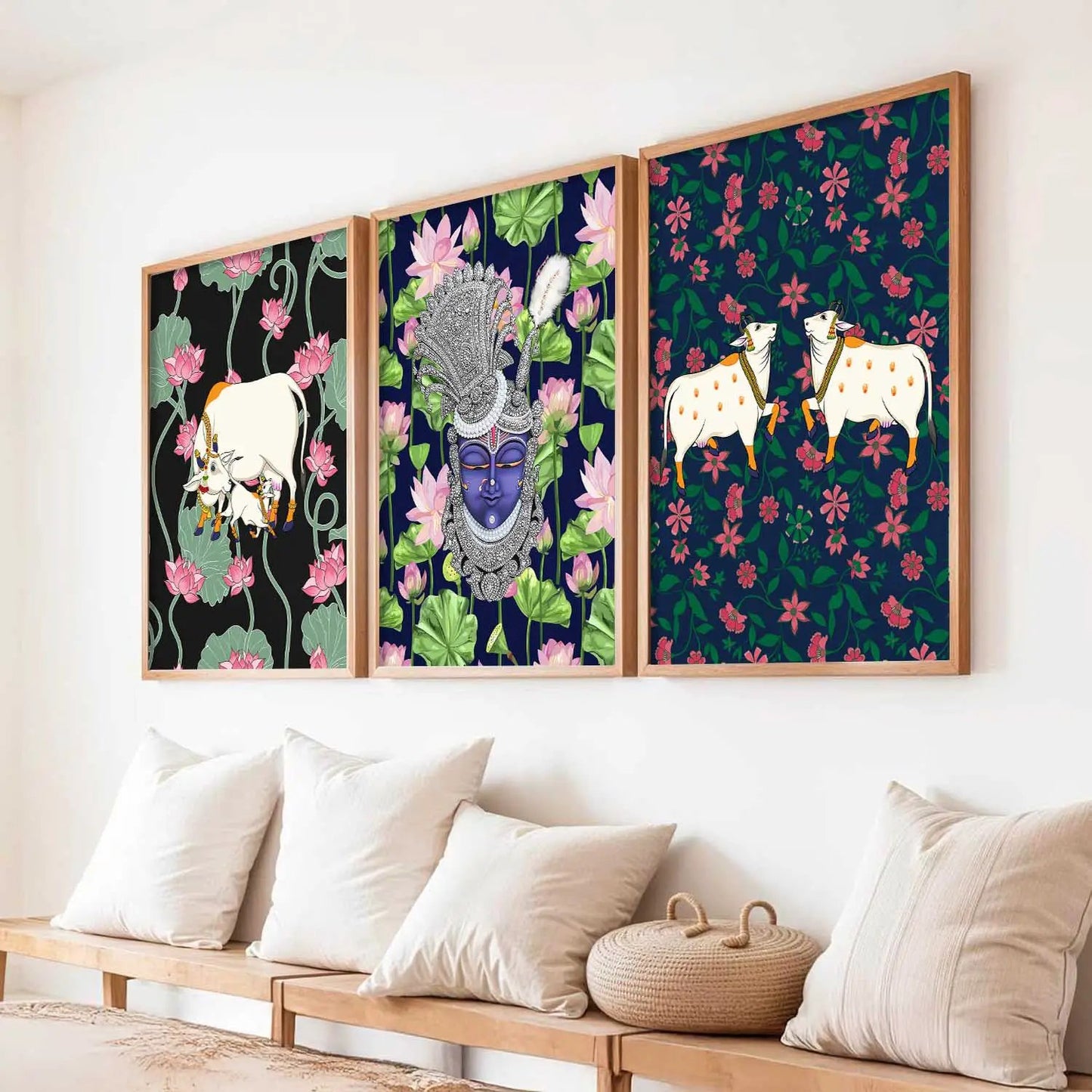 Madhubani   Wall Art  Paintings for Living Room - Wall Poster With frames