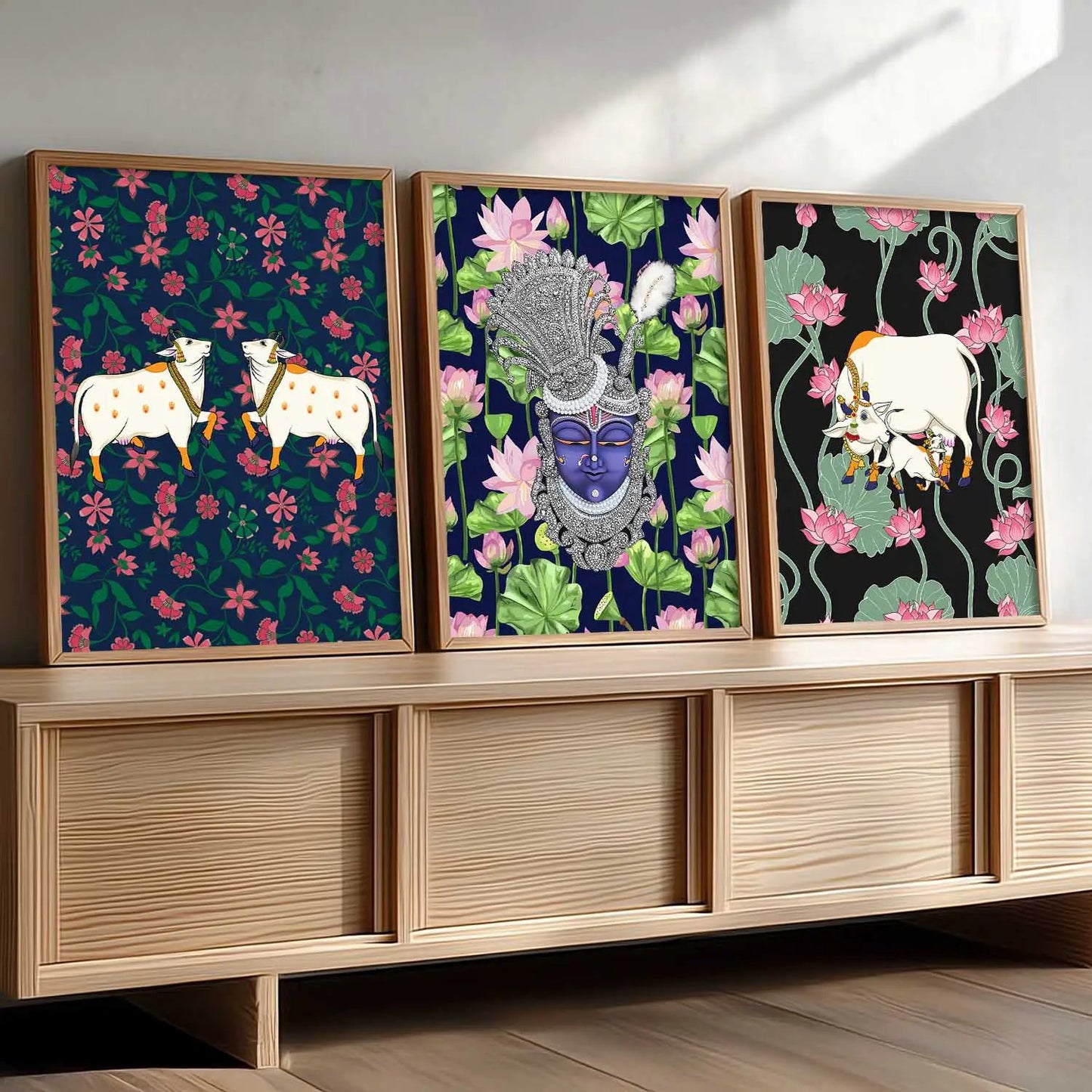 Madhubani   Wall Art  Paintings for Living Room - Wall Poster With frames