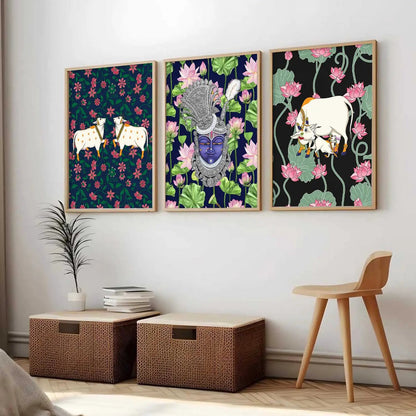 Madhubani   Wall Art  Paintings for Living Room - Wall Poster With frames
