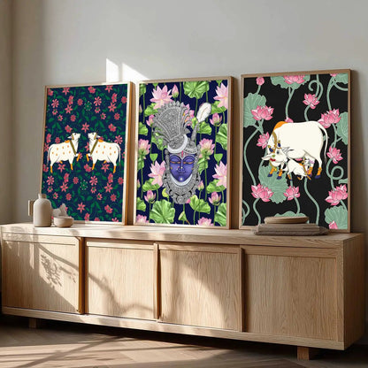 Madhubani   Wall Art  Paintings for Living Room - Wall Poster With frames