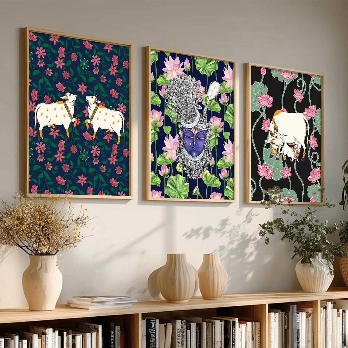 Madhubani   Wall Art  Paintings for Living Room - Wall Poster With frames