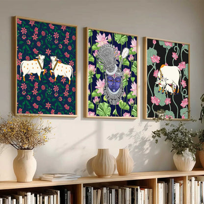 Madhubani   Wall Art  Paintings for Living Room - Wall Poster With frames