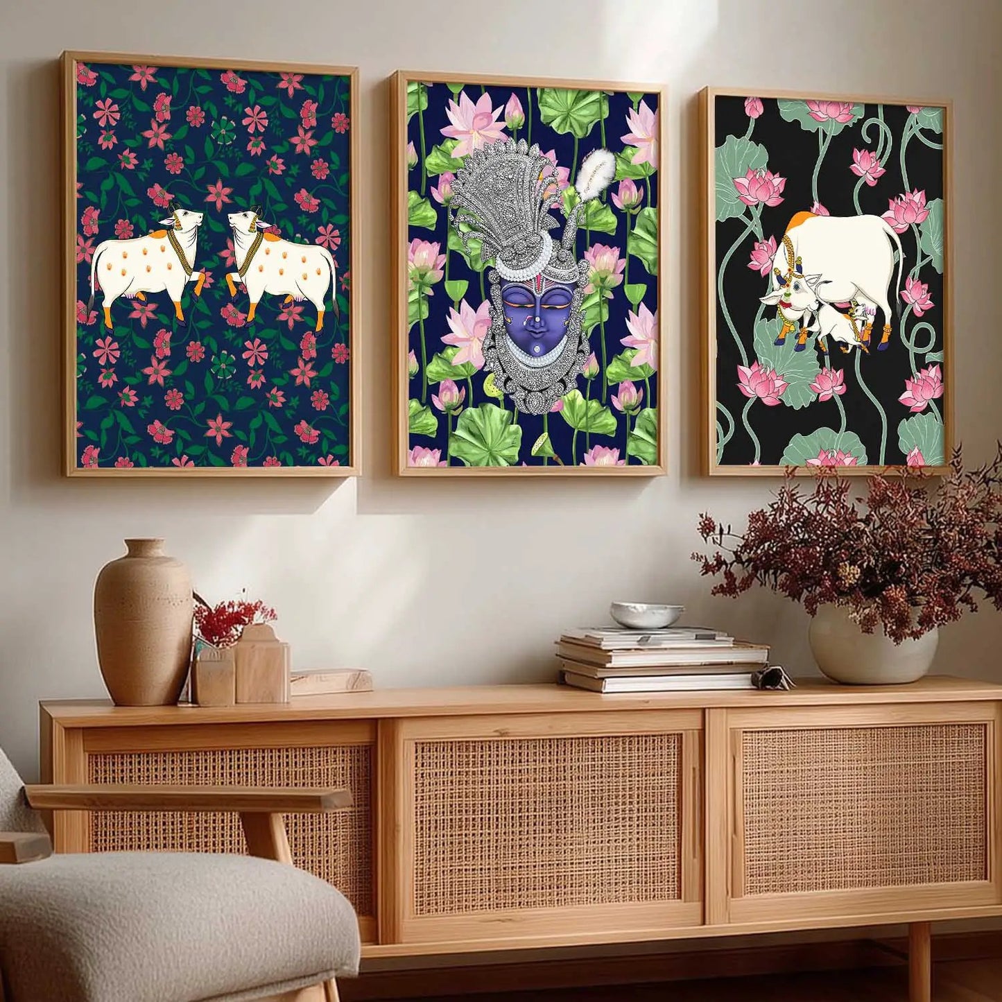 Madhubani   Wall Art  Paintings for Living Room - Wall Poster With frames