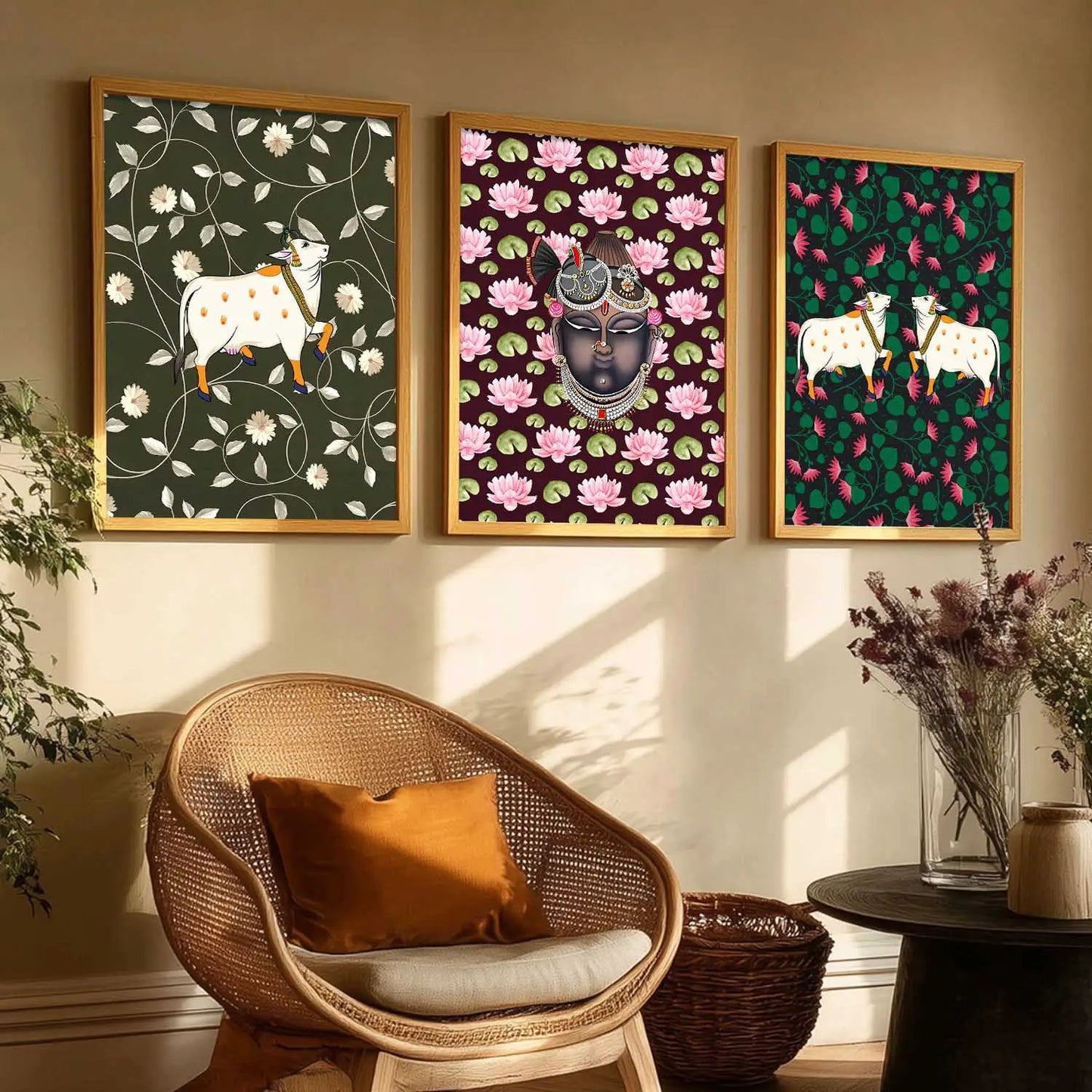 Madhubani   Wall Art  Paintings for Living Room - Wall Poster With frames