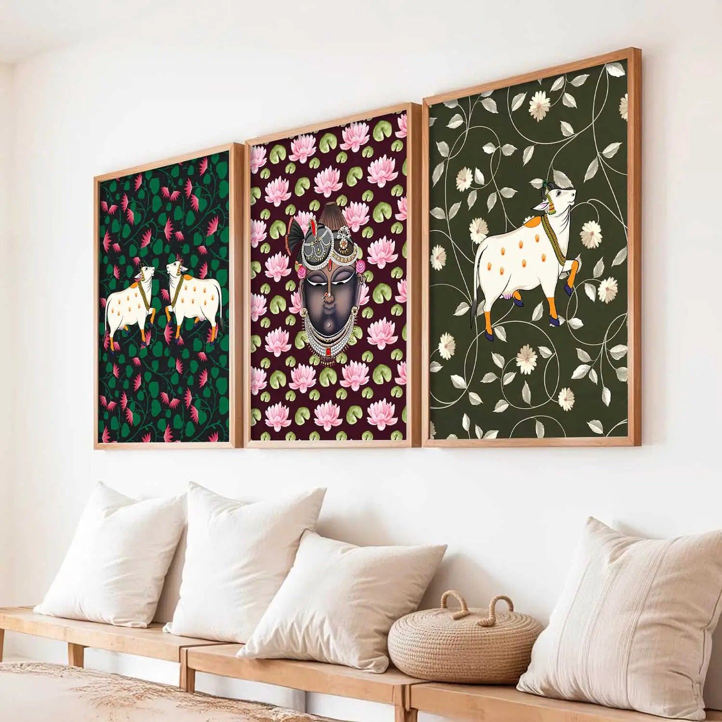 Madhubani   Wall Art  Paintings for Living Room - Wall Poster With frames