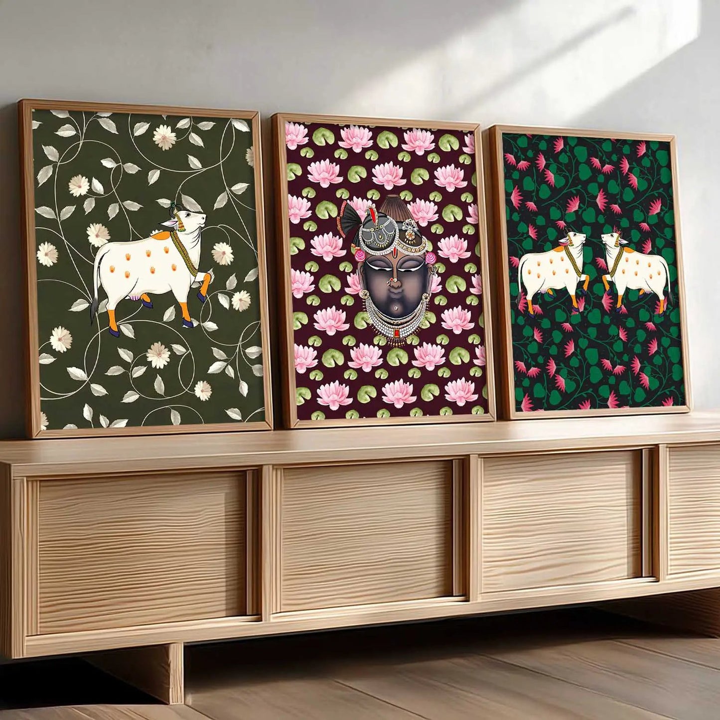 Madhubani   Wall Art  Paintings for Living Room - Wall Poster With frames