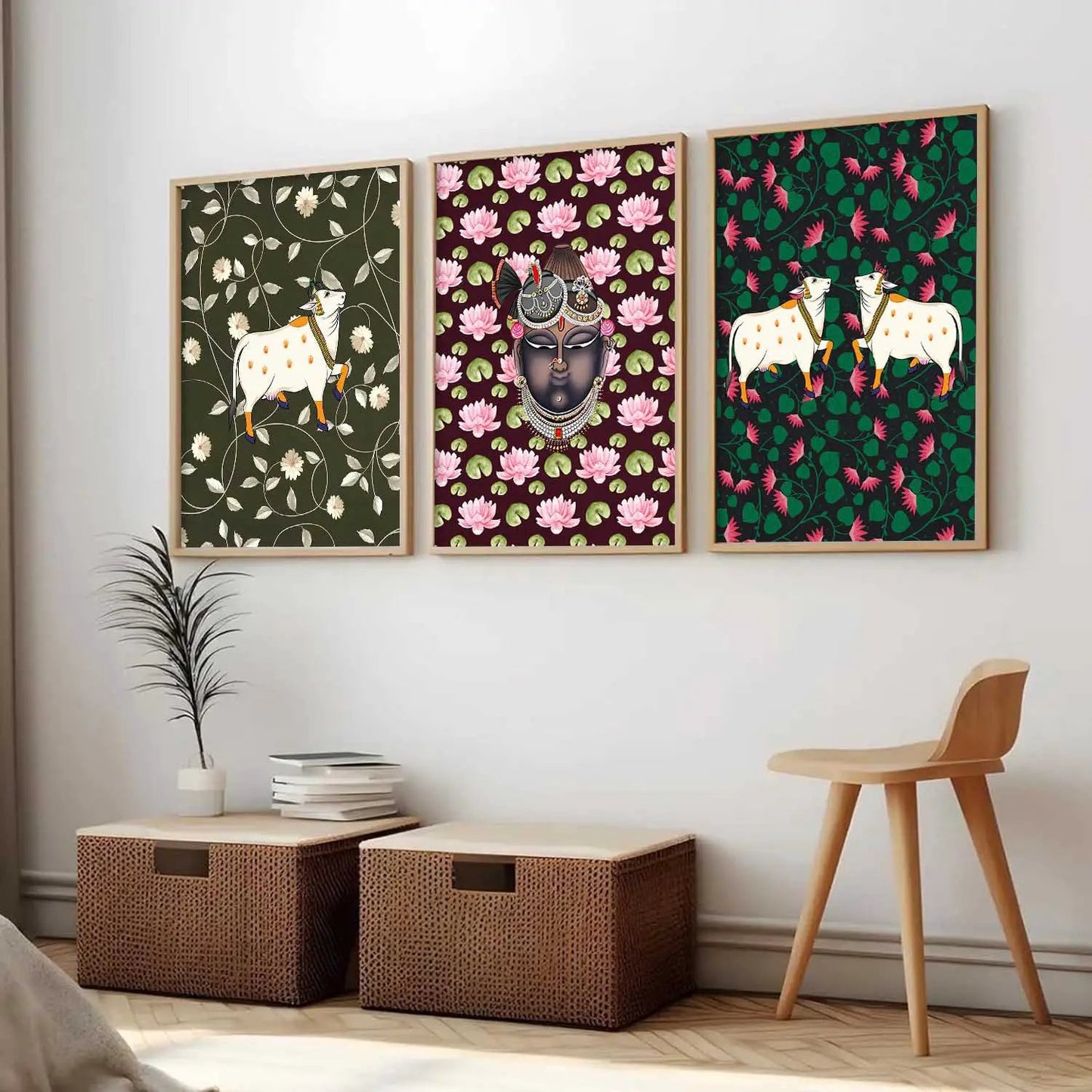 Madhubani   Wall Art  Paintings for Living Room - Wall Poster With frames