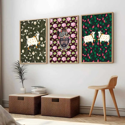 Madhubani   Wall Art  Paintings for Living Room - Wall Poster With frames