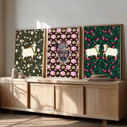 Madhubani   Wall Art  Paintings for Living Room - Wall Poster With frames