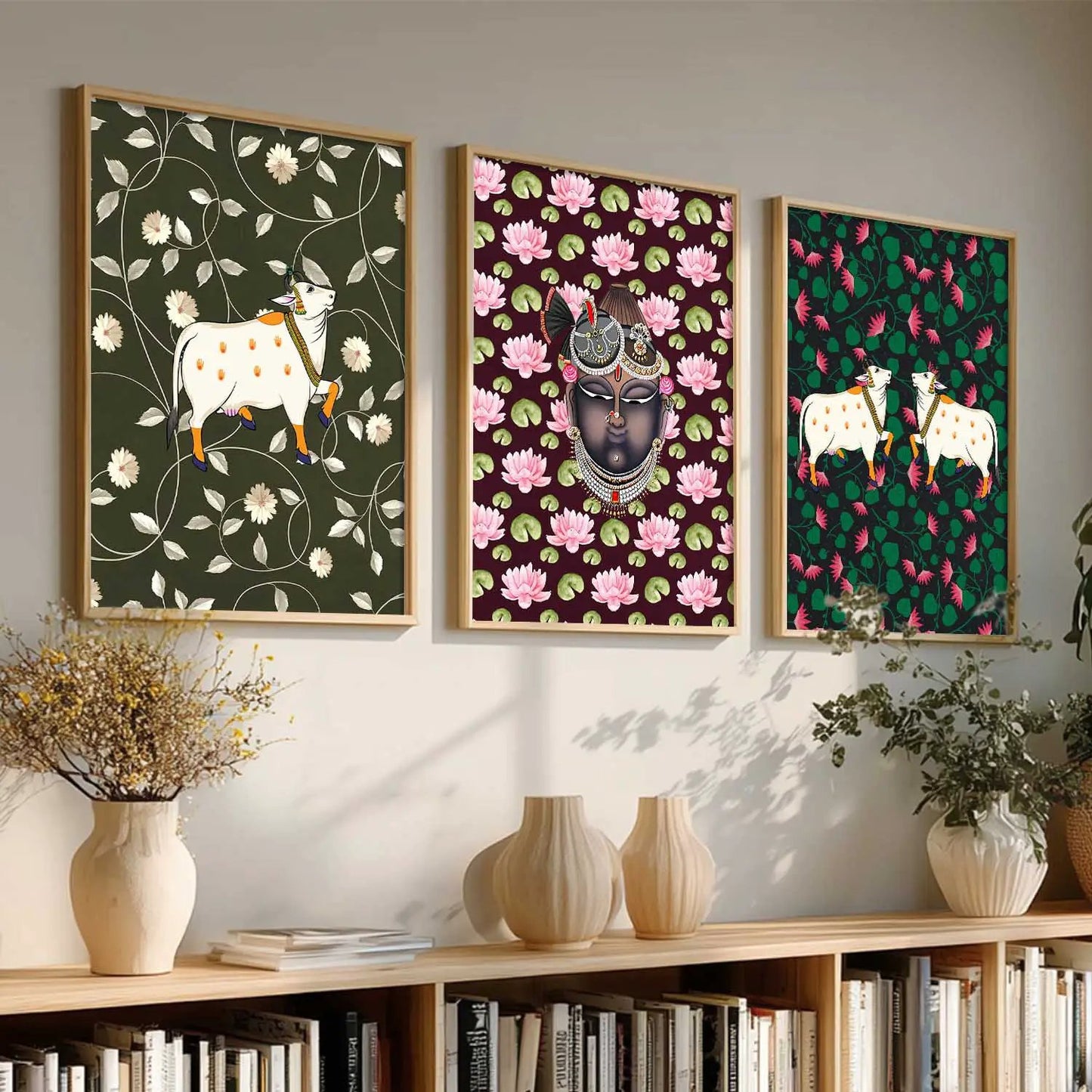 Madhubani   Wall Art  Paintings for Living Room - Wall Poster With frames