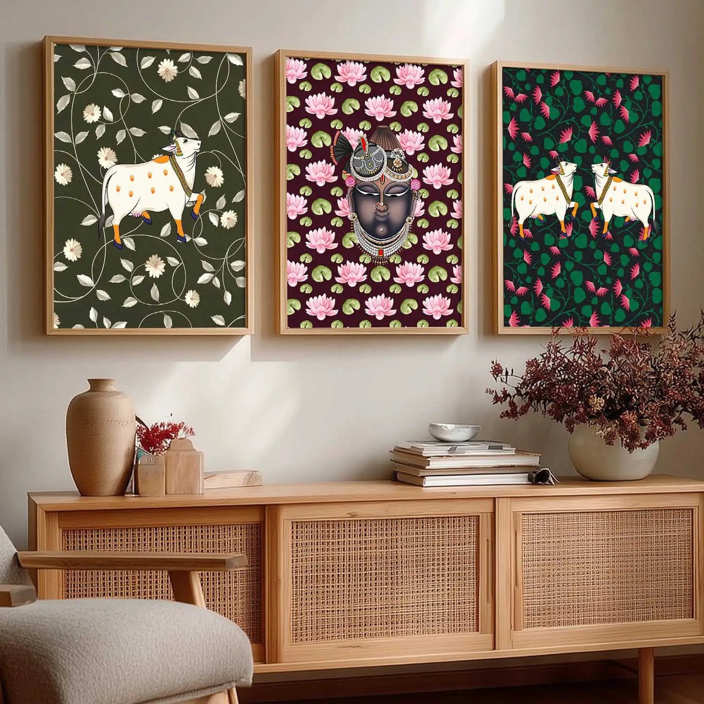 Madhubani   Wall Art  Paintings for Living Room - Wall Poster With frames