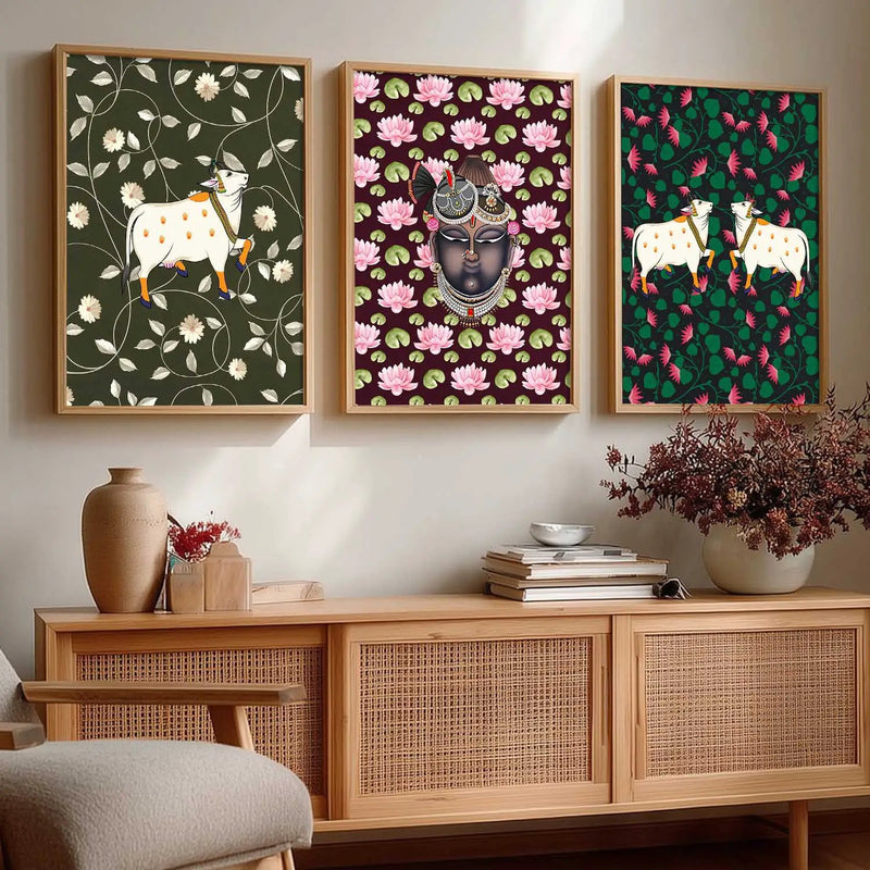 Madhubani   Wall Art  Paintings for Living Room - Wall Poster With frames