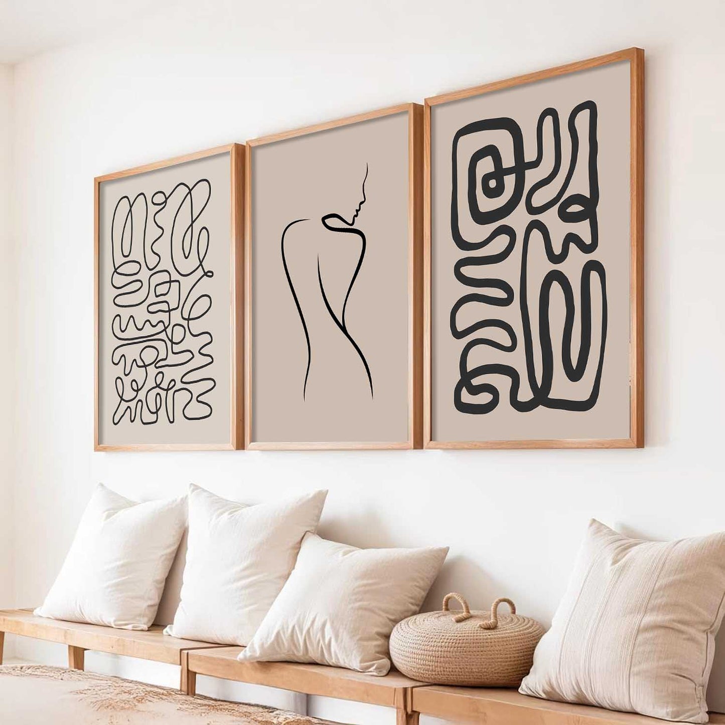 Boho Framed Wall Art Prints | Set of 3 | Home Decor