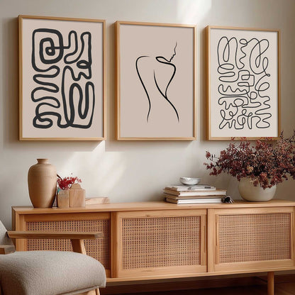 Boho Framed Wall Art Prints | Set of 3 | Home Decor