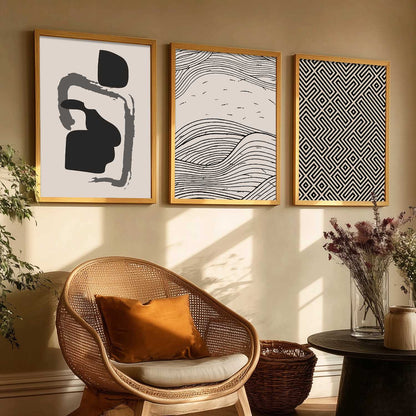 Boho Framed Wall Art Prints | Set of 3 | Home Decor