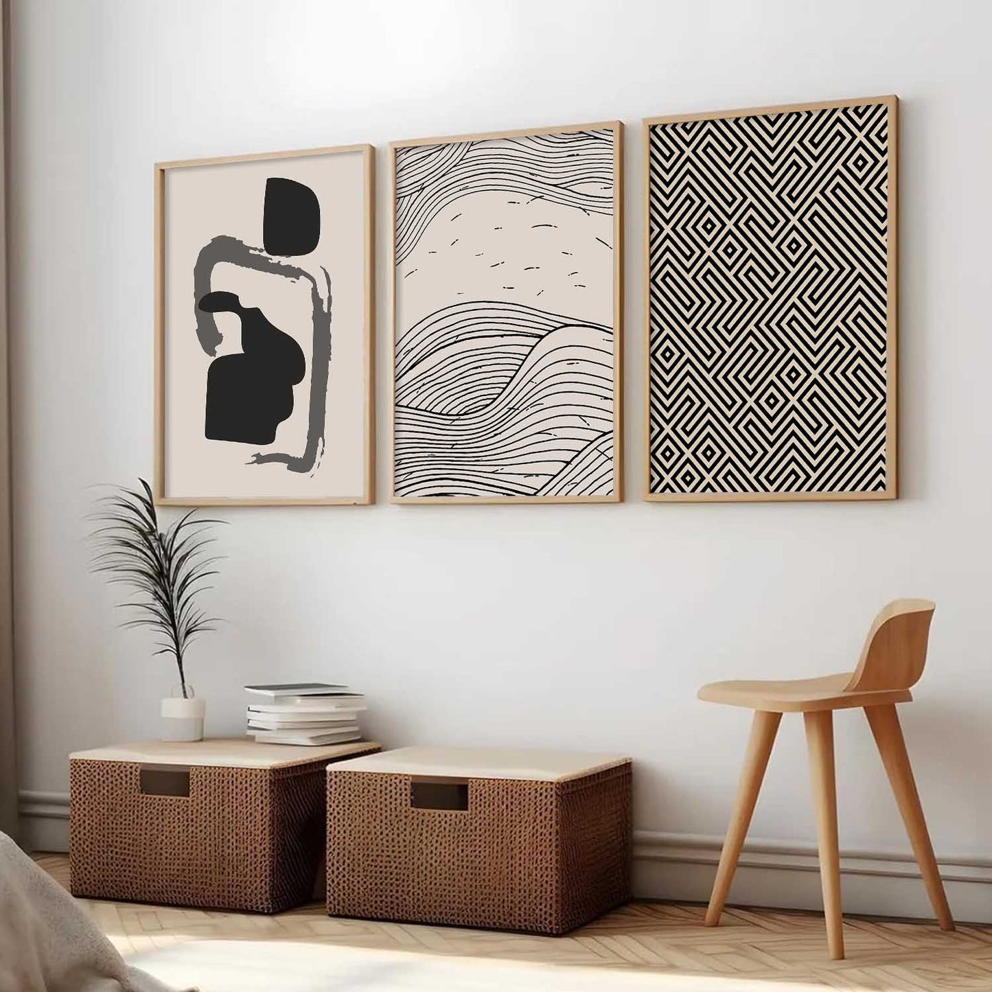 Boho Framed Wall Art Prints | Set of 3 | Home Decor