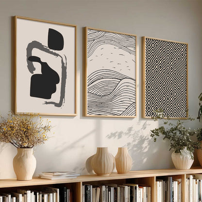 Boho Framed Wall Art Prints | Set of 3 | Home Decor