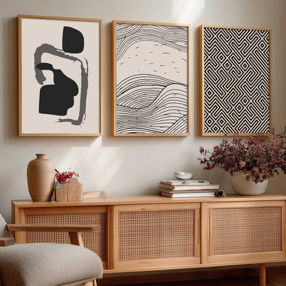 Boho Framed Wall Art Prints | Set of 3 | Home Decor