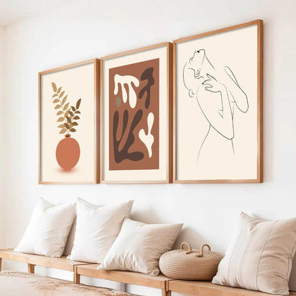 Boho Framed Wall Art Prints | Set of 3 | Home Decor by Kotart store