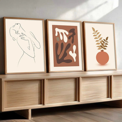 Boho Framed Wall Art Prints | Set of 3 | Home Decor by Kotart store