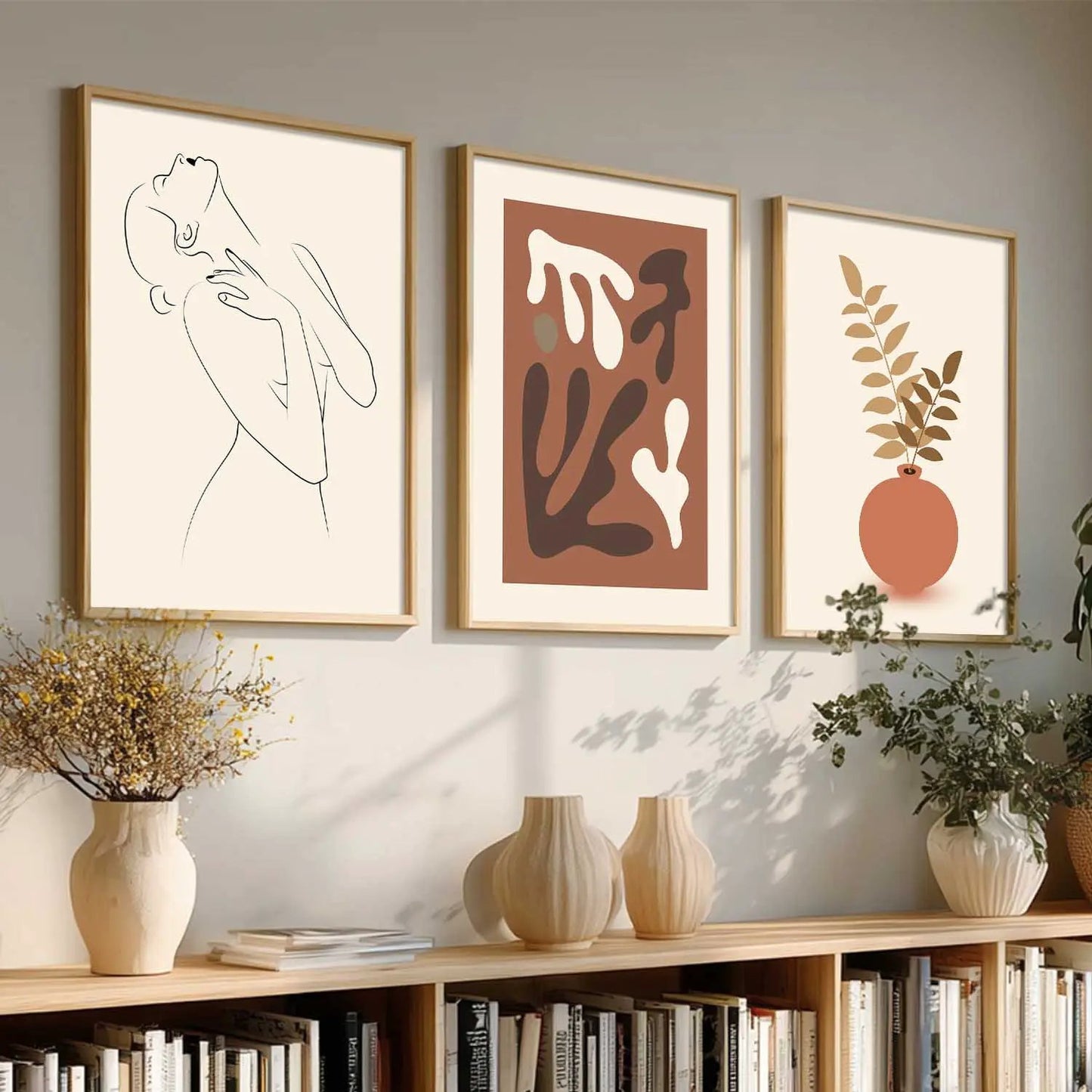 Boho Framed Wall Art Prints | Set of 3 | Home Decor by Kotart store