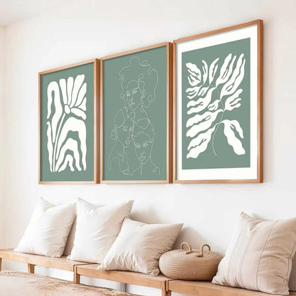 Boho Framed Wall Art Prints | Set of 3 | Home Decor by Kotart store