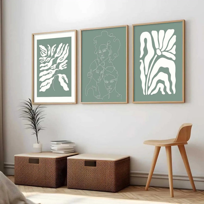 Boho Framed Wall Art Prints | Set of 3 | Home Decor