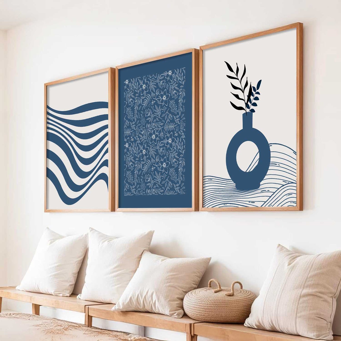 Boho Framed Wall Art Prints | Set of 3 | Home Decor