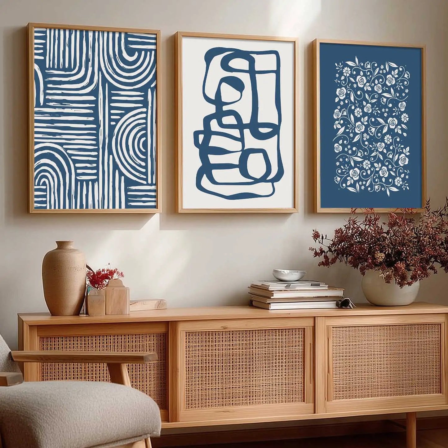 Boho Framed Wall Art Prints | Set of 3 | Home Decor by Kotart store